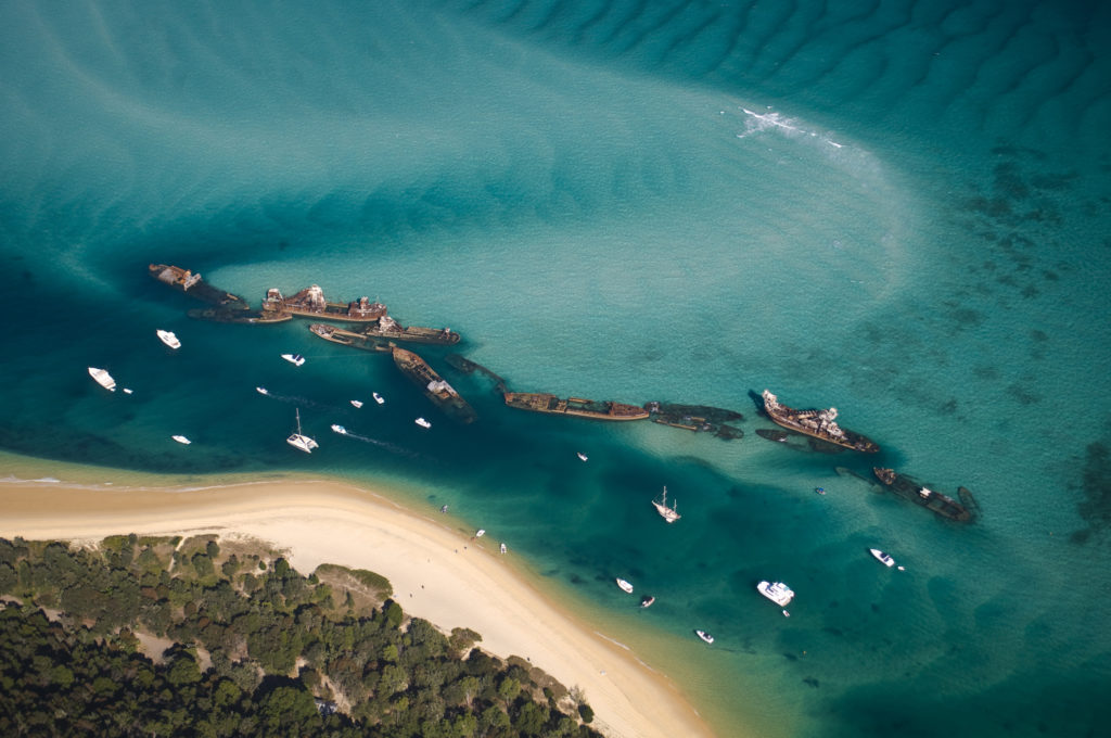 Drone shot from the wrecks