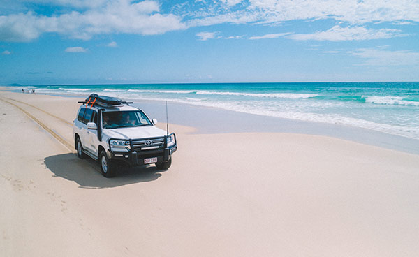 Driving around on Moreton Island