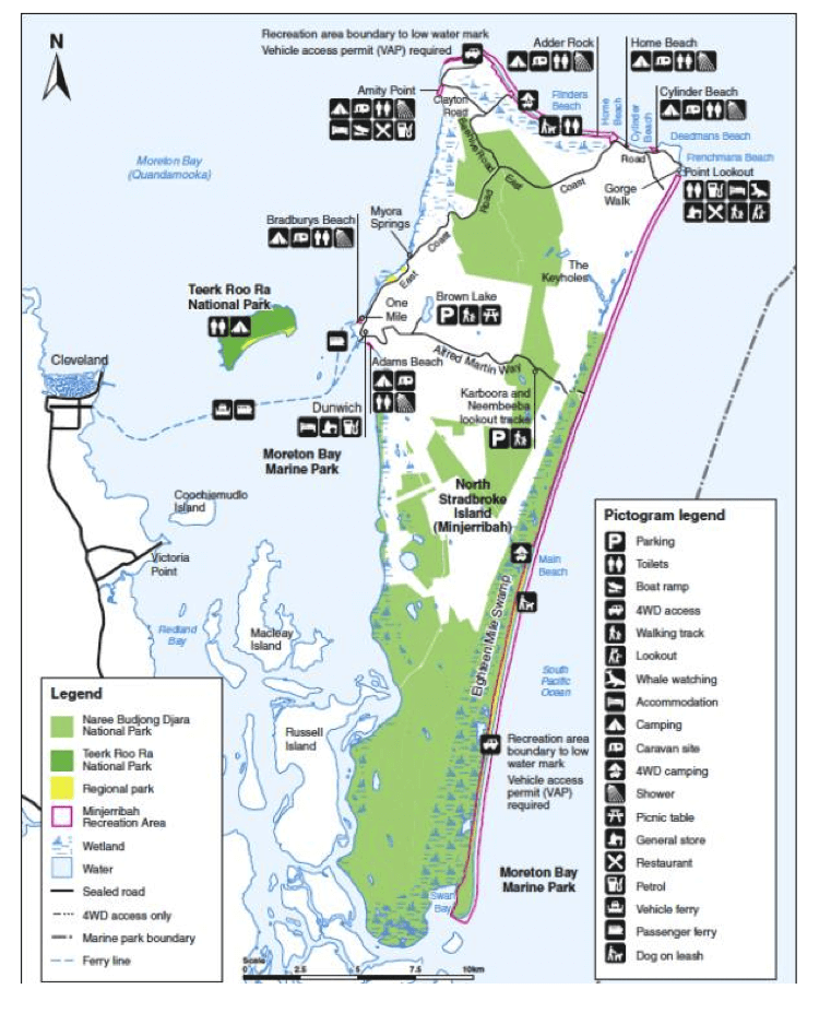 stradbroke-island-map