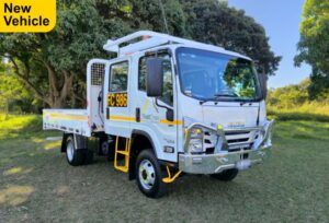 Isuzu crew cab 75-155 4wd mine spec truck with 'new vehicle' stamp