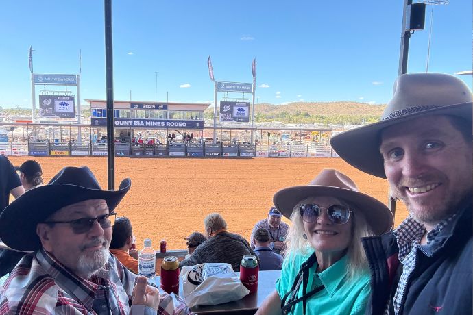 Troy, Liza and Ben enjoying the Rodeo