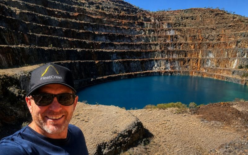 FleetCrew's Ben Harris at Mary Kathleen mine near mount isa