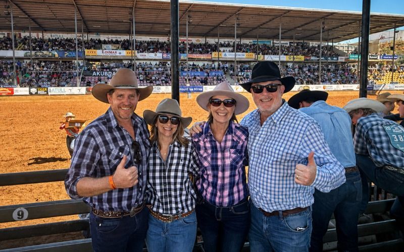 Ben Harris of FleetCrew and guests at the Mount Isa Rodeo 2026
